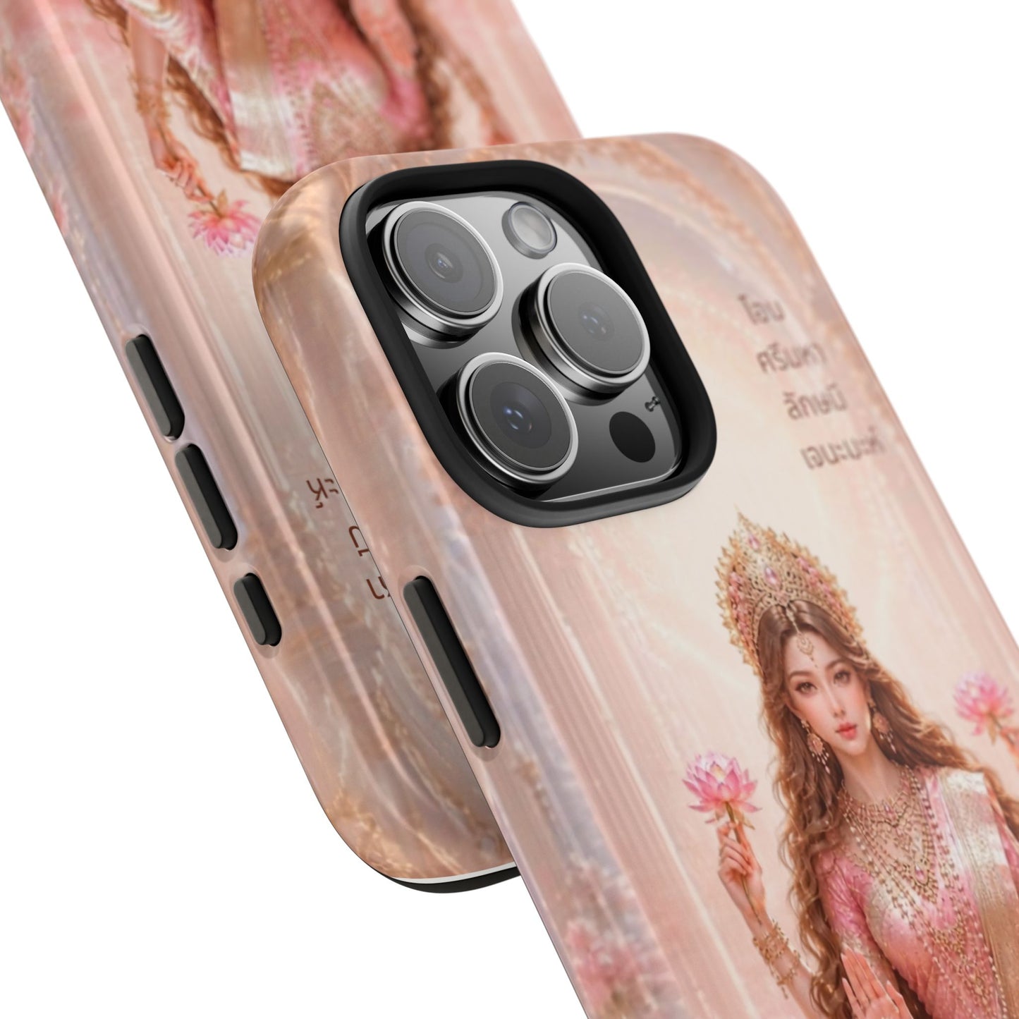 Lotus Goddess Tough Phone Case — Pink Thai Deity Floral Protective Cover