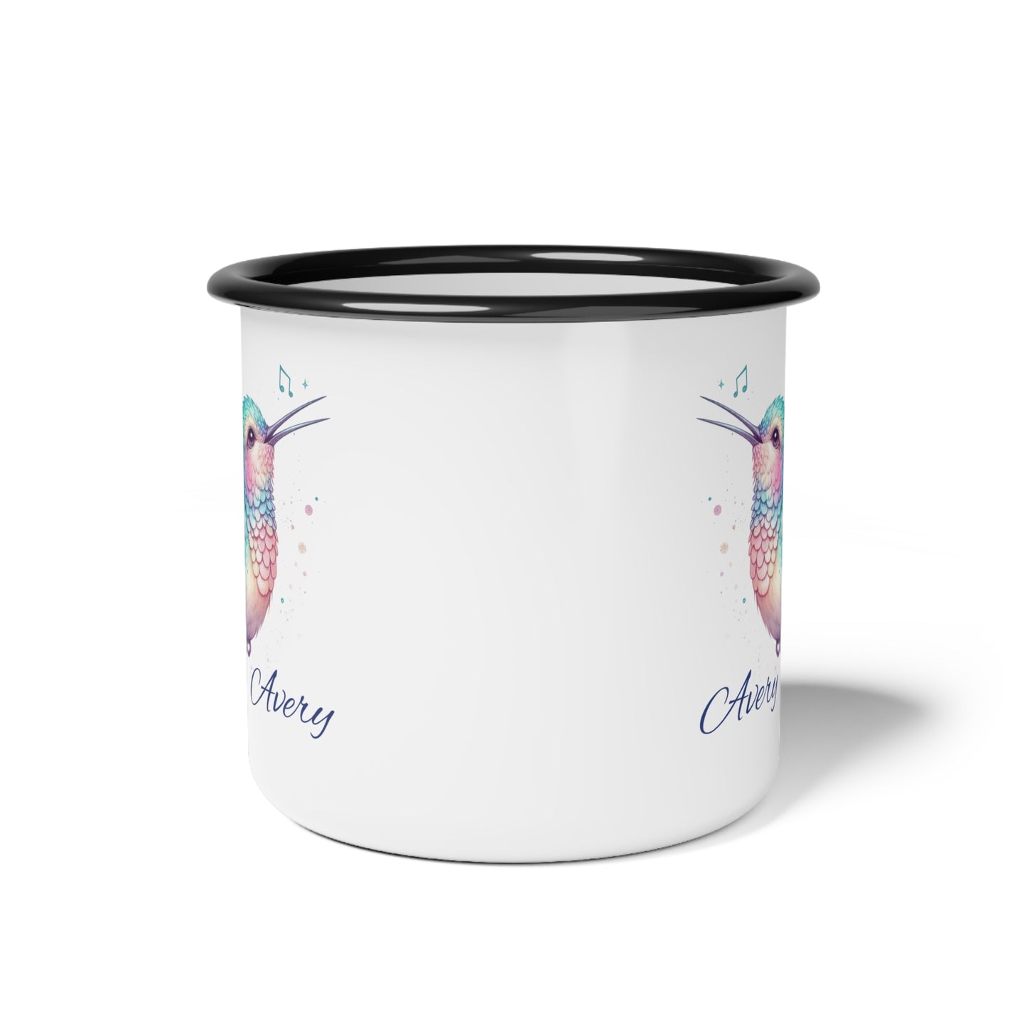 Personalized Hummingbird Enamel Camp Cup