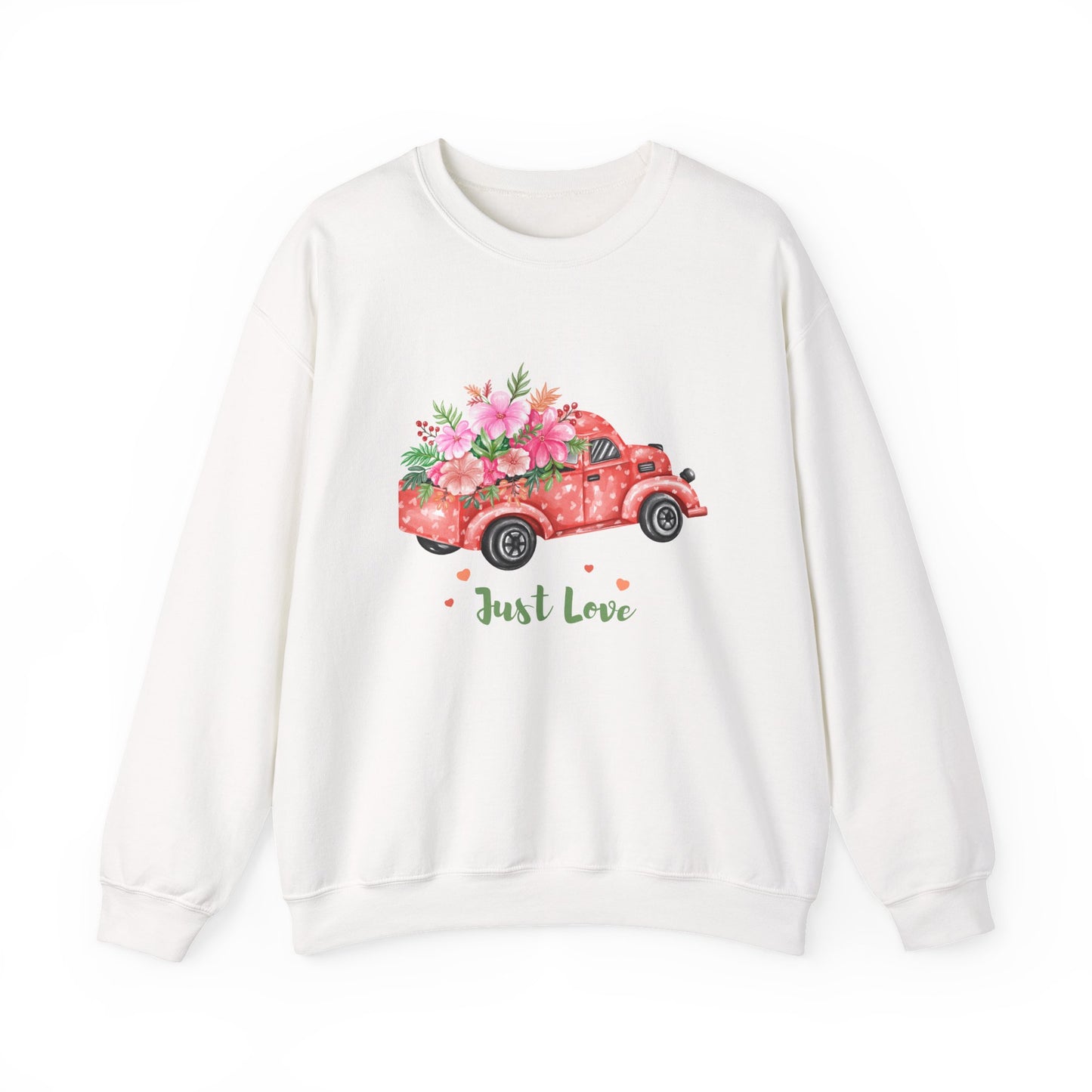 Flower Truck Crewneck Sweatshirt, Cozy Unisex Sweater for Valentine's Day, Comfortable Gift for Him/Her, Casual Love Apparel, Floral [...]