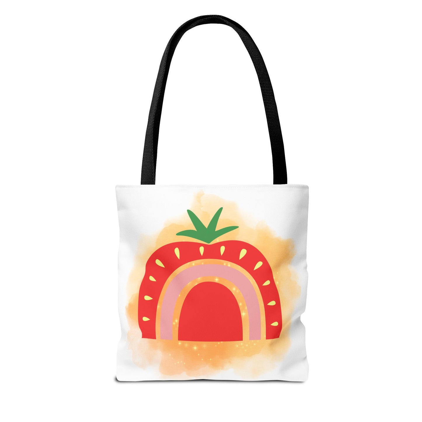 Strawberry Rainbow Tote Bag – Cute Fruit Watercolor AOP Tote