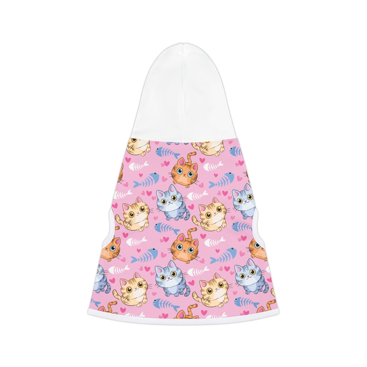 Cute Kitty Print Pet Hoodie - Pink Cat Pattern Dog & Cat Hoodie