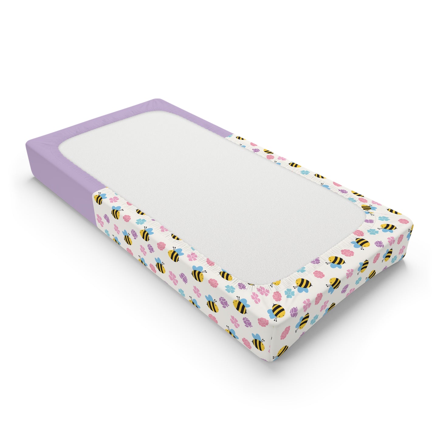 Bee & Blossom Baby Changing Pad Cover — Personalized Nursery Sleeper Cover (Name Option)