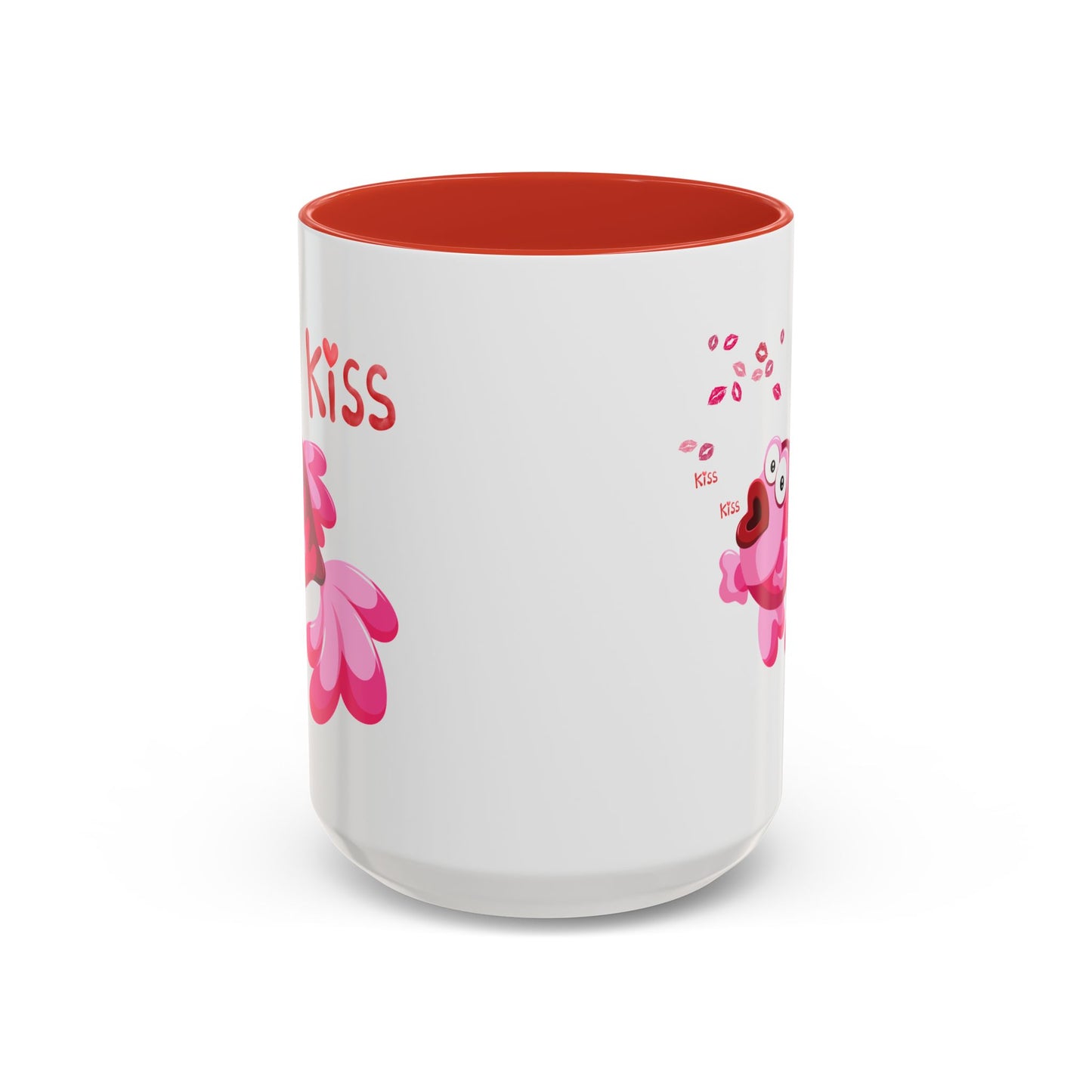 Pink fish with open mouth and kiss Coffee Mug