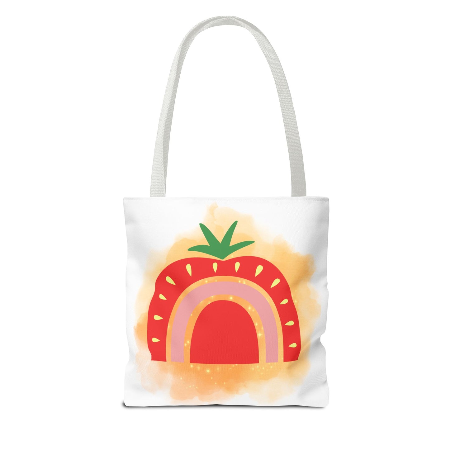 Strawberry Rainbow Tote Bag – Cute Fruit Watercolor AOP Tote