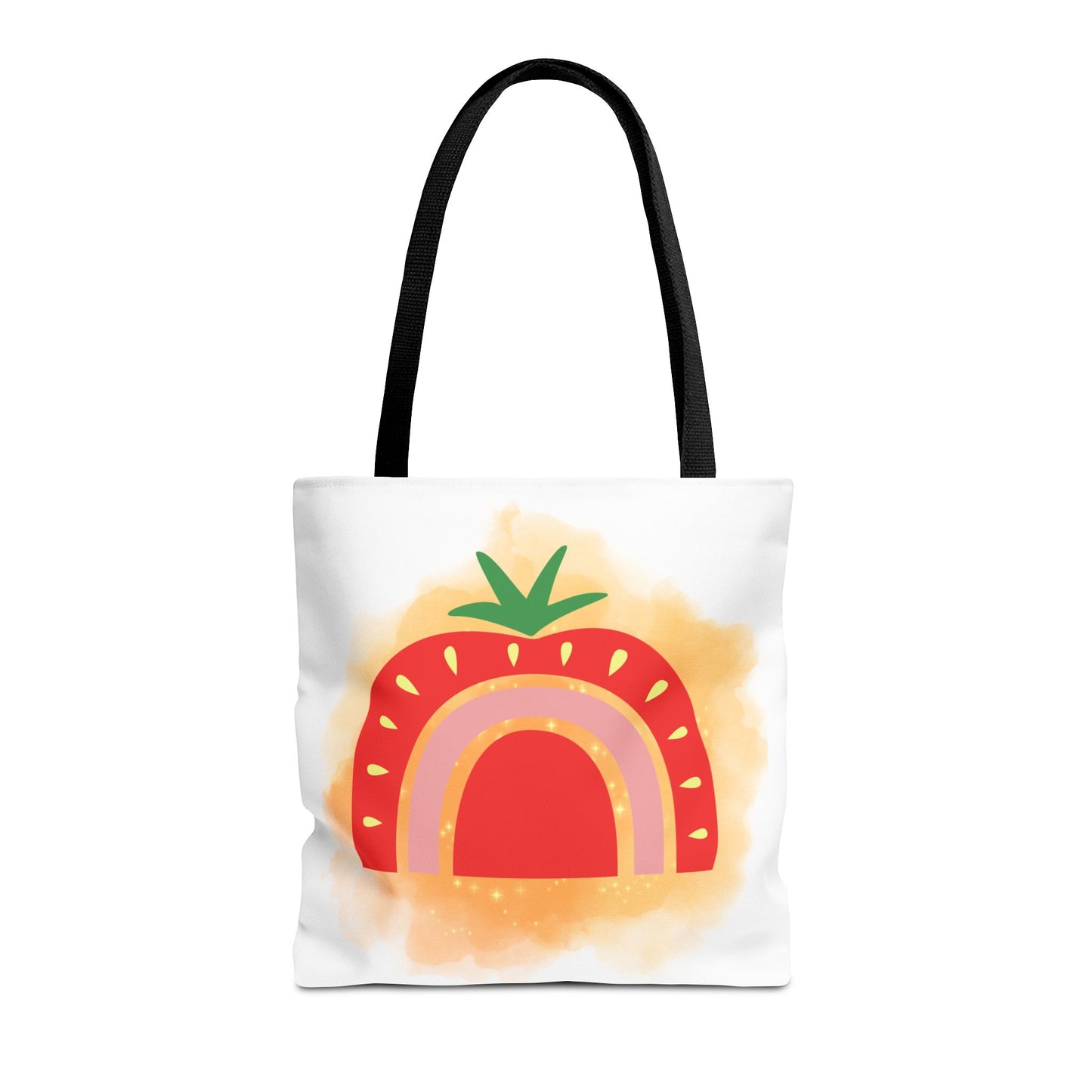 Strawberry Rainbow Tote Bag – Cute Fruit Watercolor AOP Tote
