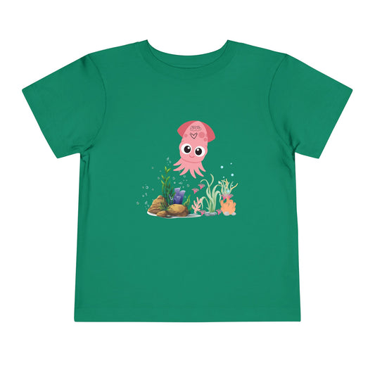 Adorable Pink Octopus Toddler Tee, Kids Beach Shirt, Summer Outfit, Birthday Gift, Animal Lover Top