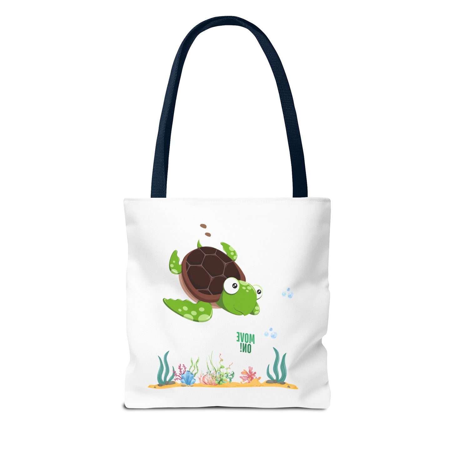 Turtle with seaweed and bubble Tote Bag