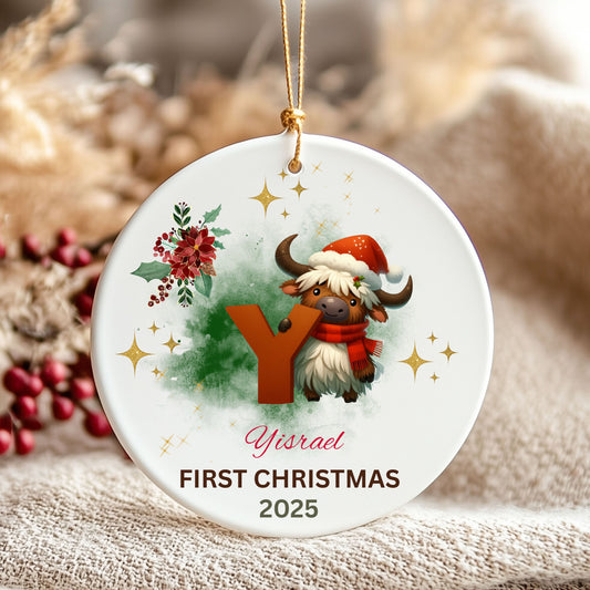 Personalized Ceramic Ornament, Custom Christmas Decoration, Unique Holiday Keepsake, First Christmas Ornament 2025, Gift for New [...]