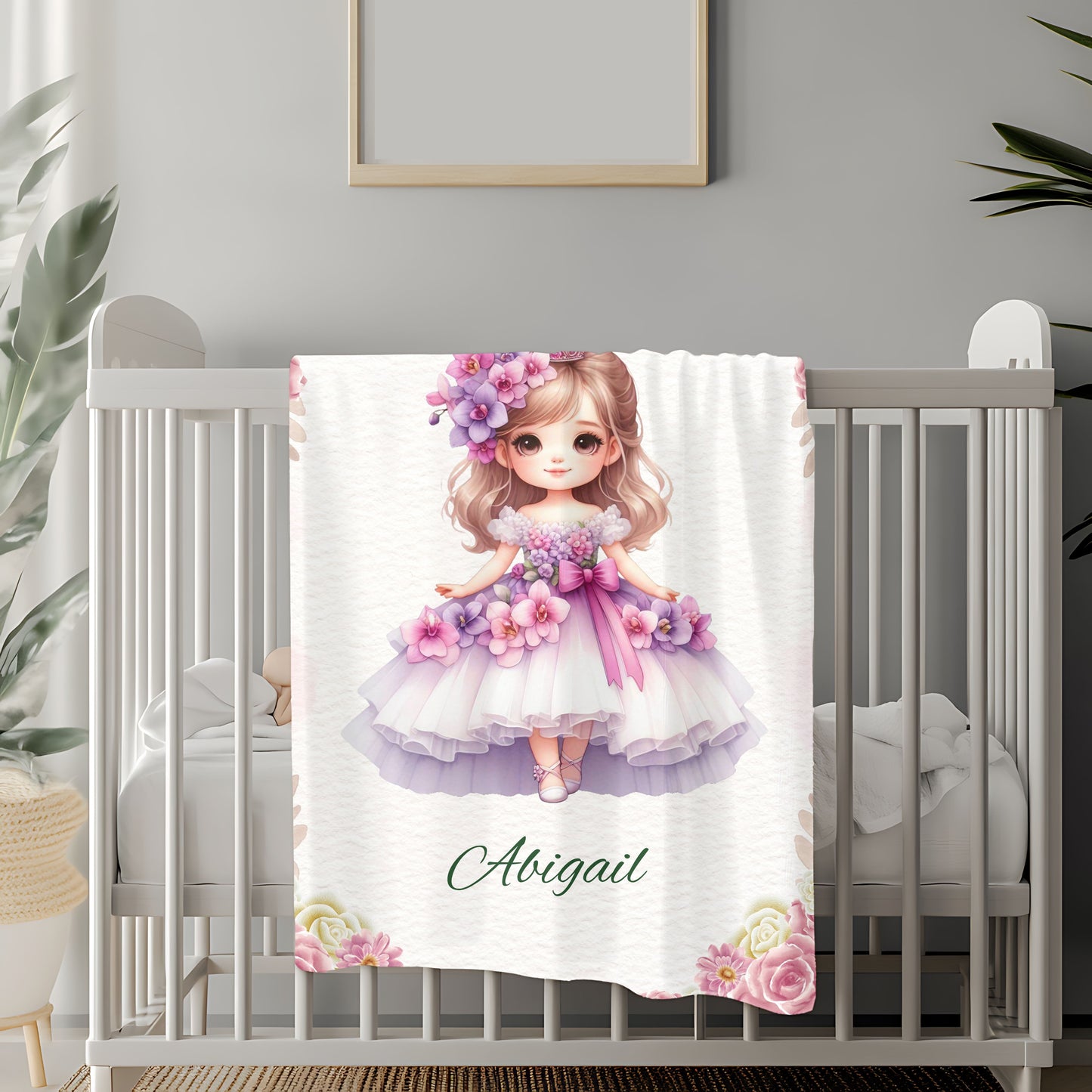 Personalized Velveteen Plush Blanket - Custom Flower Girl Gift, Kid's Blanket, Cozy Throw, Nursery Decor, Birthday Present