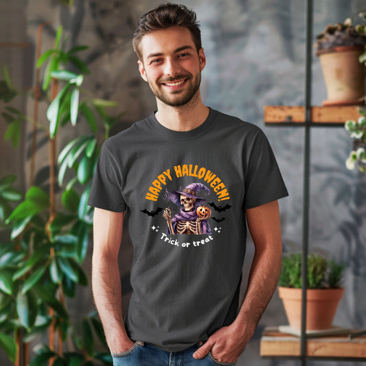 Halloween Skeleton Unisex T-Shirt, Spooky Graphic Tee, Fall Fashion, Party Wear, Halloween Costume, Gift for Friends