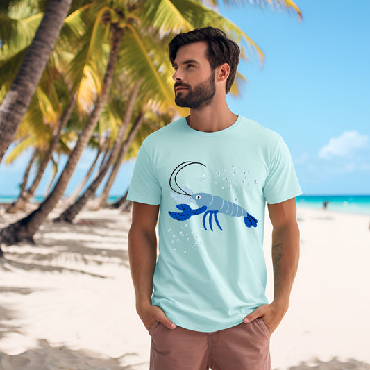 Blue Lobster Unisex Softstyle T-Shirt, Seafood Lover Tee, Summer Casual Wear, Beach T-Shirt, Gift for Foodies