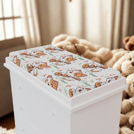Corgi Care Baby Changing Pad Cover — Cute Puppy Print Nursery Accessory