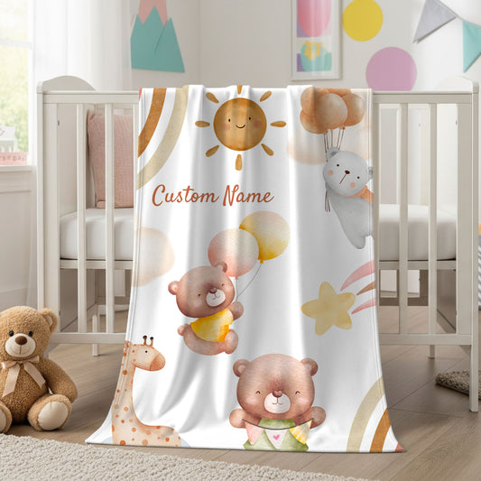 Custom Child's Plush Blanket, Cozy Baby Gift, Soft Nursery Decor, Personalized Blanket, Kid's Room Accessories