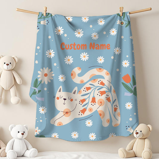 Custom Cat Plush Blanket, Cozy Throw for Pet Lovers, Gift for Animal Lovers, Personalized Home Decor, Warm Snuggle Blanket