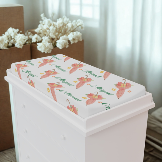 Floral Mermaid Baby Changing Pad Cover — Personalized 'Mermaid' Watercolor Design