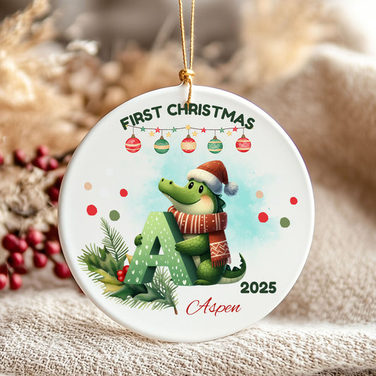 First Christmas Ceramic Ornament, Personalized Holiday Decor, Unique Gift for Baby's First Christmas, 2025 Keepsake, Custom Home Decoration