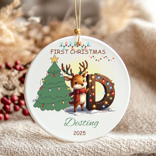 Personalized Christmas Ornament, First Christmas Decor, Holiday Gift, Family Keepsake, Festive Tree Decoration, 2025 Ornament