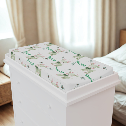 Baby Changing Pad Cover — Personalized Woodland Deer Print (Add Name)
