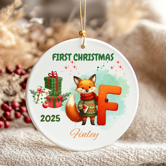 Personalized First Christmas Ceramic Ornament, Custom Holiday Décor, Keepsake Gift for Baby's First Christmas, Festive Home [...]