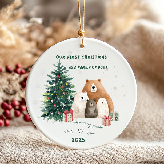 Personalized Family Christmas Ornament, Custom Holiday Decor, NEW Family Tradition, Keepsake Gift, Tree Decoration, 2025
