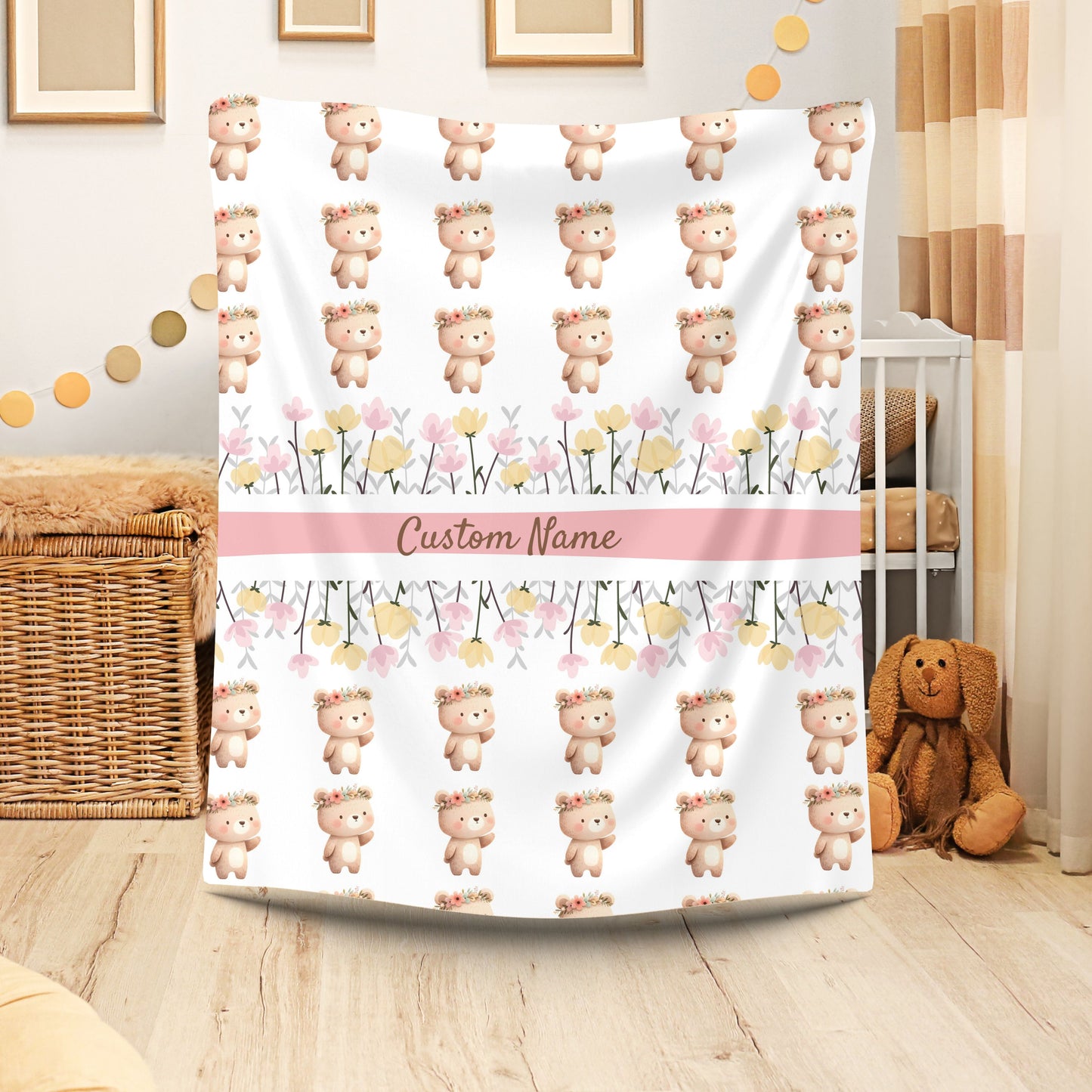 Personalized Velveteen Plush Blanket for Kids, Baby Shower Gift, Nursery Decor, Cozy Throw, Custom Name Blanket