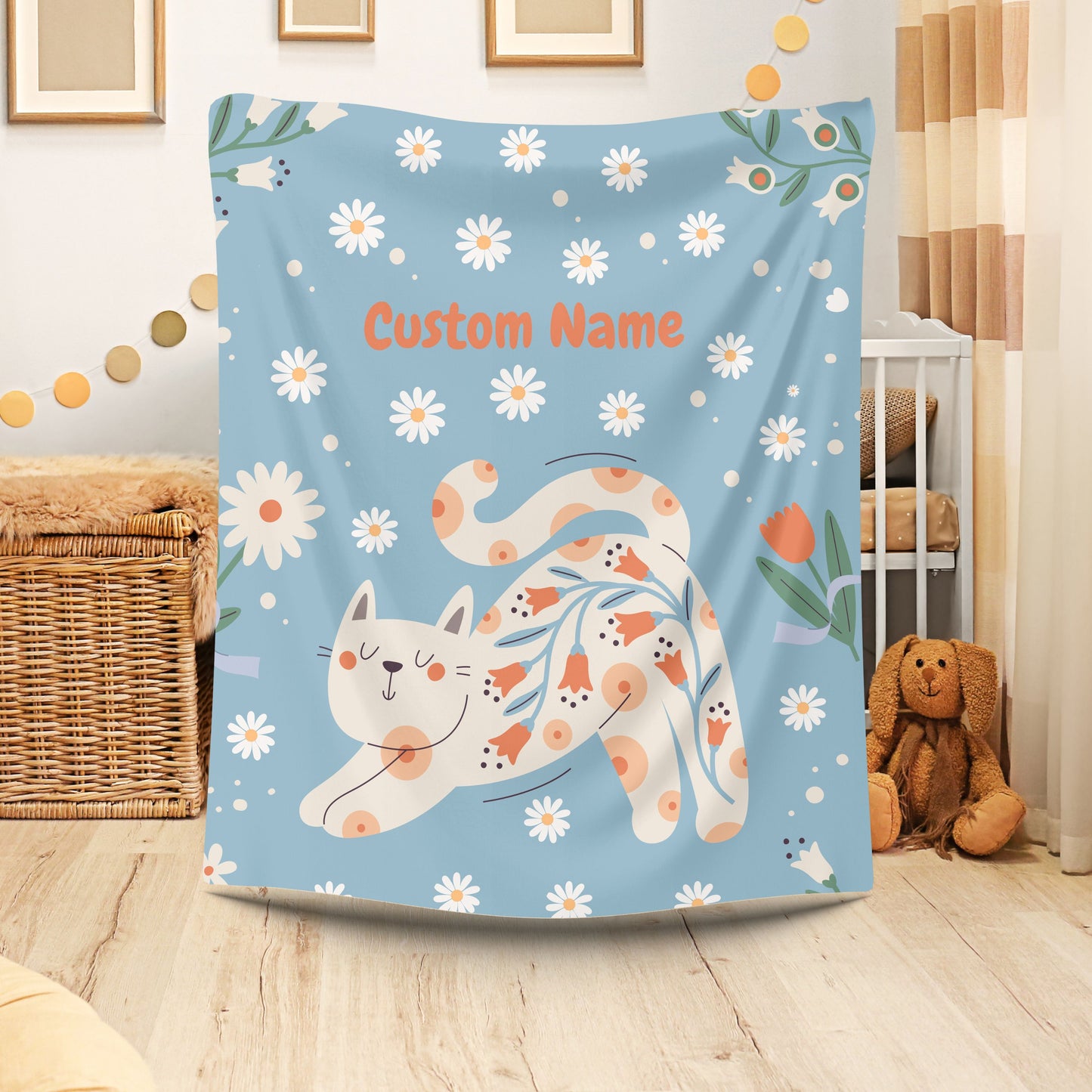 Custom Cat Plush Blanket, Cozy Throw for Pet Lovers, Gift for Animal Lovers, Personalized Home Decor, Warm Snuggle Blanket