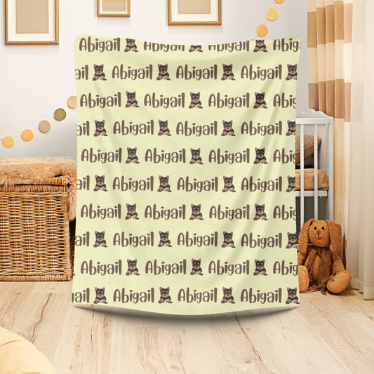 Personalized Velveteen Plush Blanket with Custom Name, Cozy Throw for Kids, Birthday Gift, Nursery Decor, Holiday Comfort