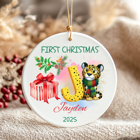 Custom First Christmas Ornament, Personalized Holiday Decor, 2025 Keepsake, Baby's First Christmas Gift, Tree Decoration