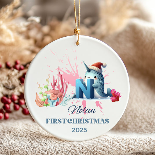 Personalized First Christmas Ornament, Cute Narwhal Décor, Baby's First Holiday Keepsake, Unique Gift for New Parents, Custom Name [...]