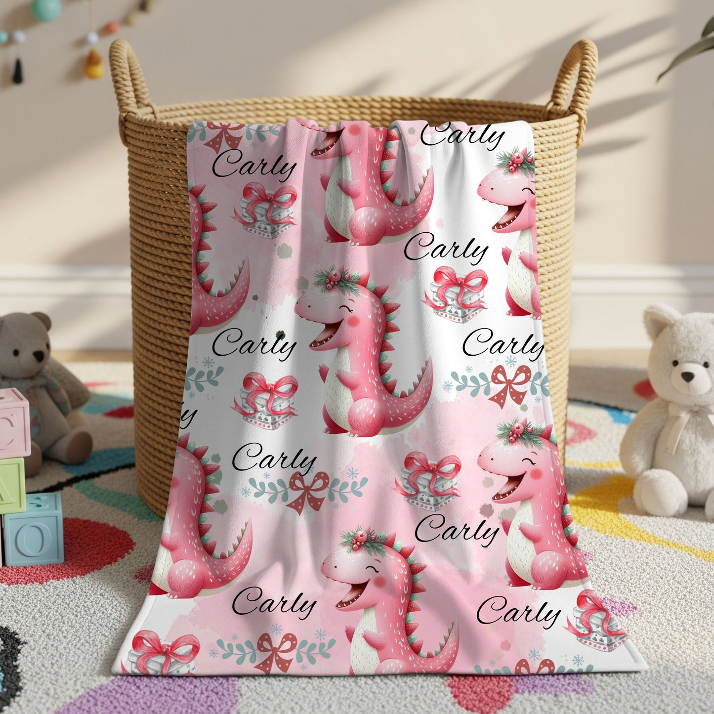 Personalized Dragon Plush Blanket, Soft Baby Blanket, Kids Gift, Nursery Decor, Custom Name Blanket, Gift for Baby Showers