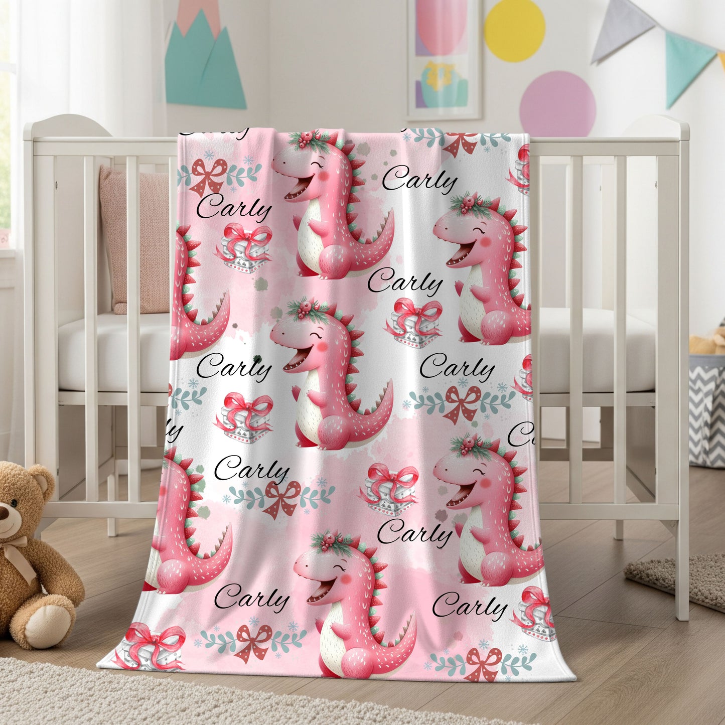 Personalized Dragon Plush Blanket, Soft Baby Blanket, Kids Gift, Nursery Decor, Custom Name Blanket, Gift for Baby Showers