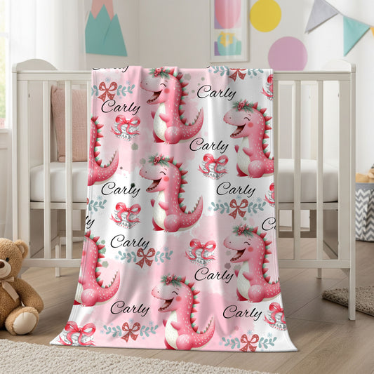 Personalized Dragon Plush Blanket, Soft Baby Blanket, Kids Gift, Nursery Decor, Custom Name Blanket, Gift for Baby Showers