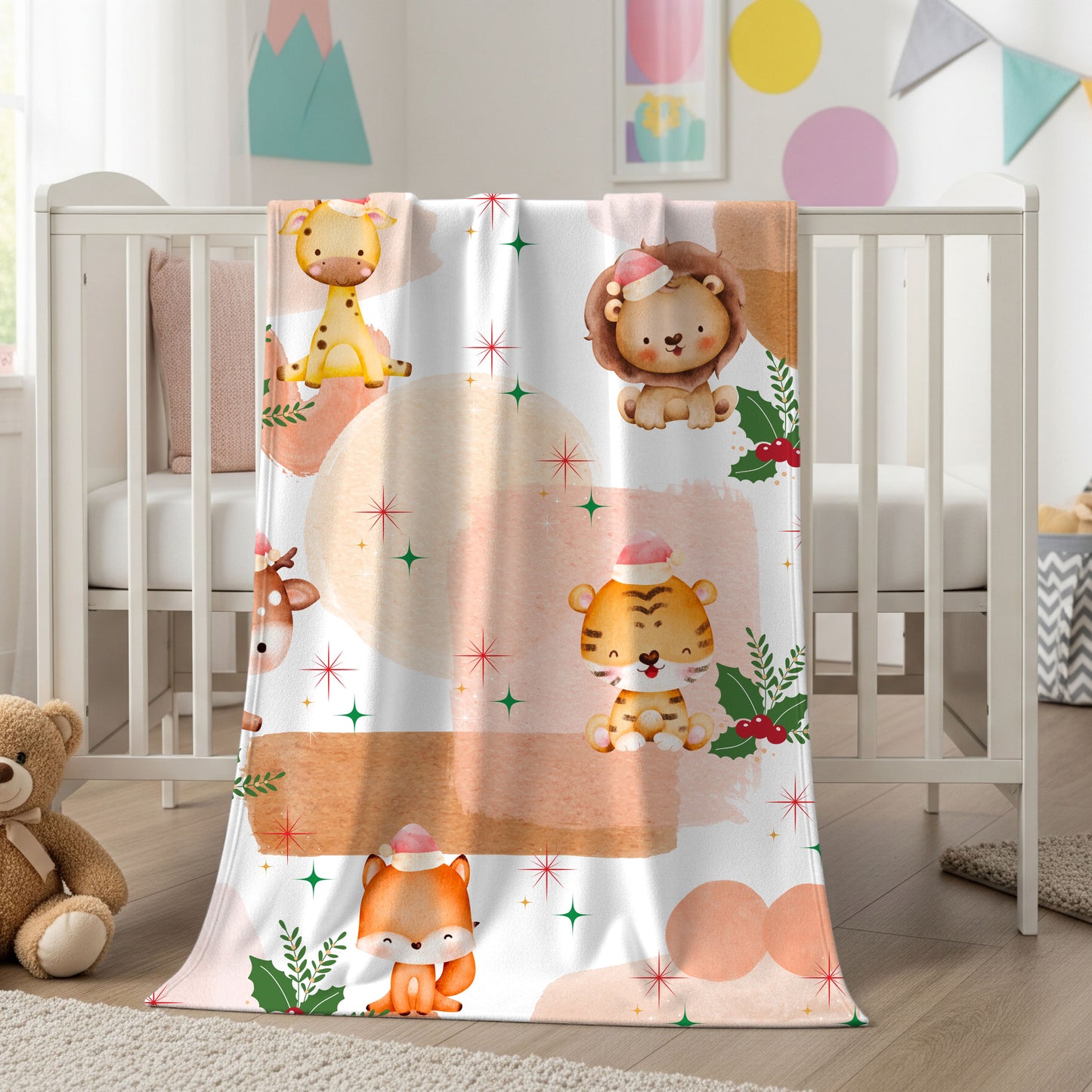 Cozy Animal Plush Blanket | Kids Gift, Nursery Decor, Holiday Snuggle Blanket, Warm Fleece Throw, Cute Home Accessory