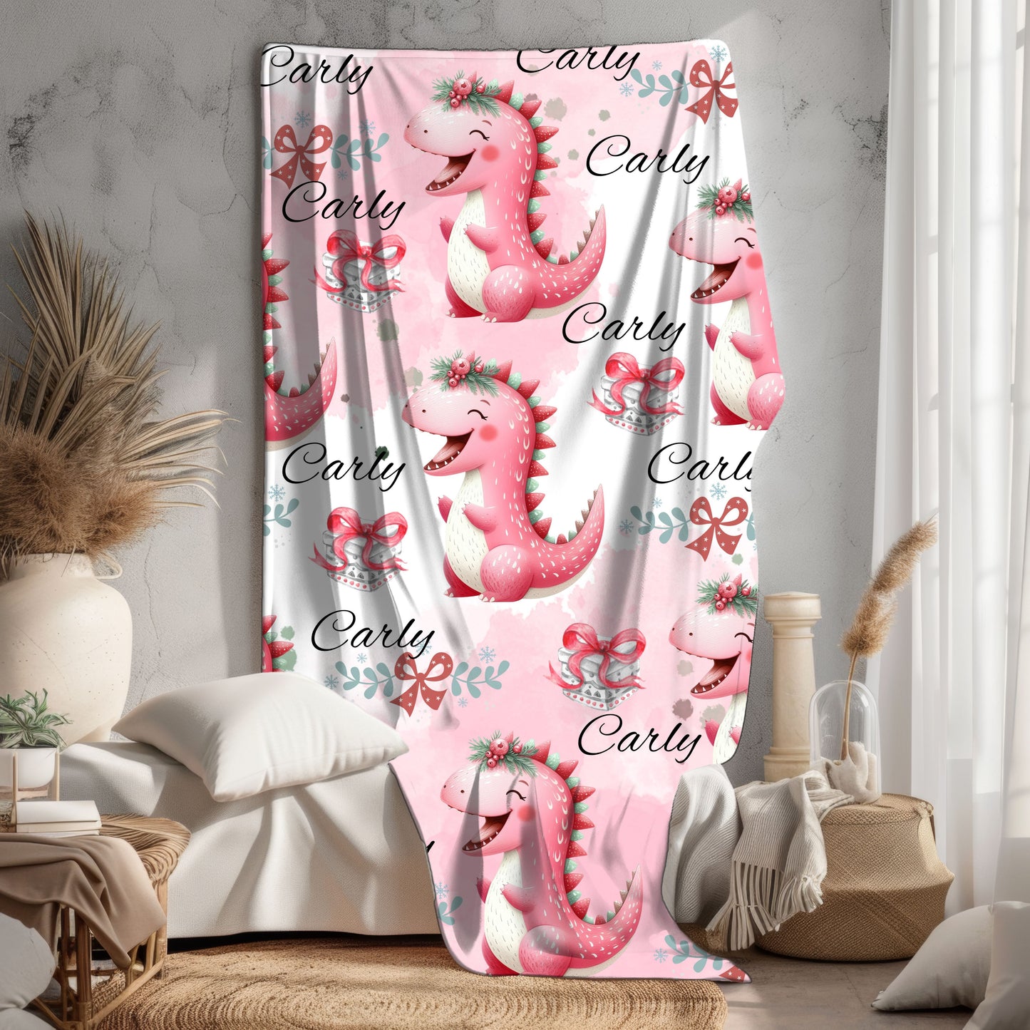 Personalized Dragon Plush Blanket, Soft Baby Blanket, Kids Gift, Nursery Decor, Custom Name Blanket, Gift for Baby Showers