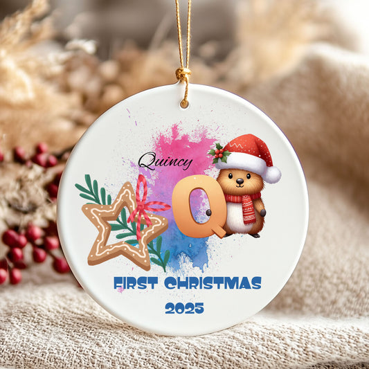 Personalized Christmas Ornament, Custom Holiday Decor, First Christmas 2025, Baby's First Christmas, Unique Keepsake Decoration