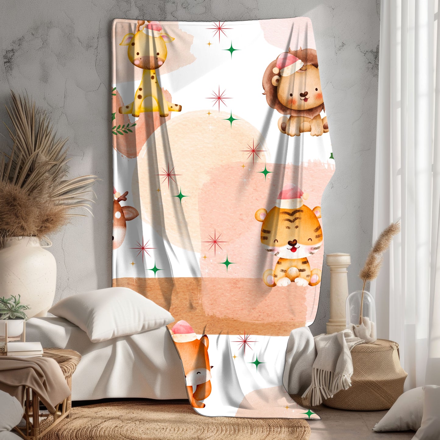 Cozy Animal Plush Blanket | Kids Gift, Nursery Decor, Holiday Snuggle Blanket, Warm Fleece Throw, Cute Home Accessory