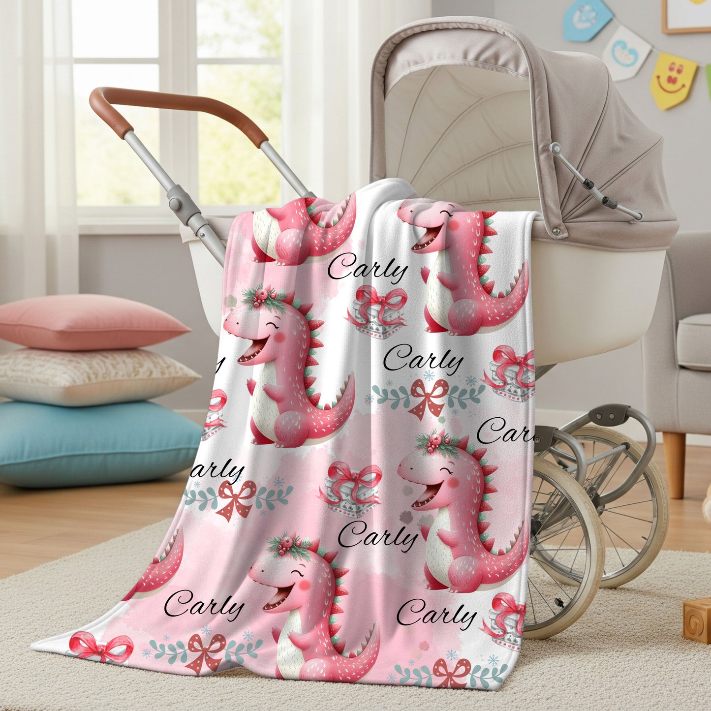 Personalized Dragon Plush Blanket, Soft Baby Blanket, Kids Gift, Nursery Decor, Custom Name Blanket, Gift for Baby Showers