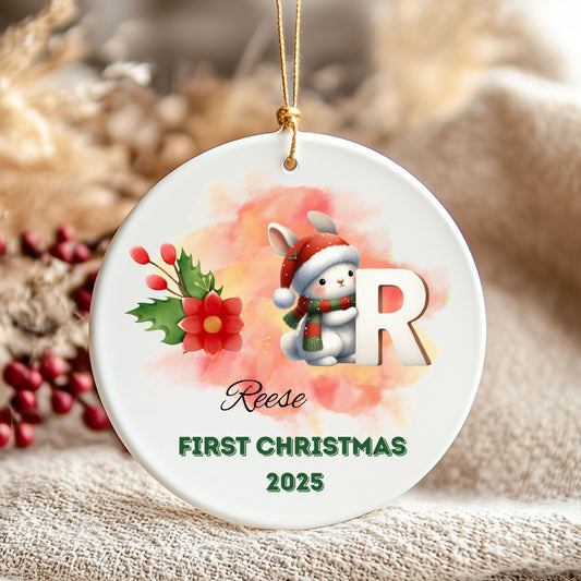 Personalized Ceramic Ornament, Custom Christmas Decoration, First Christmas 2025 Keepsake, Holiday Gift, Celebration Decor