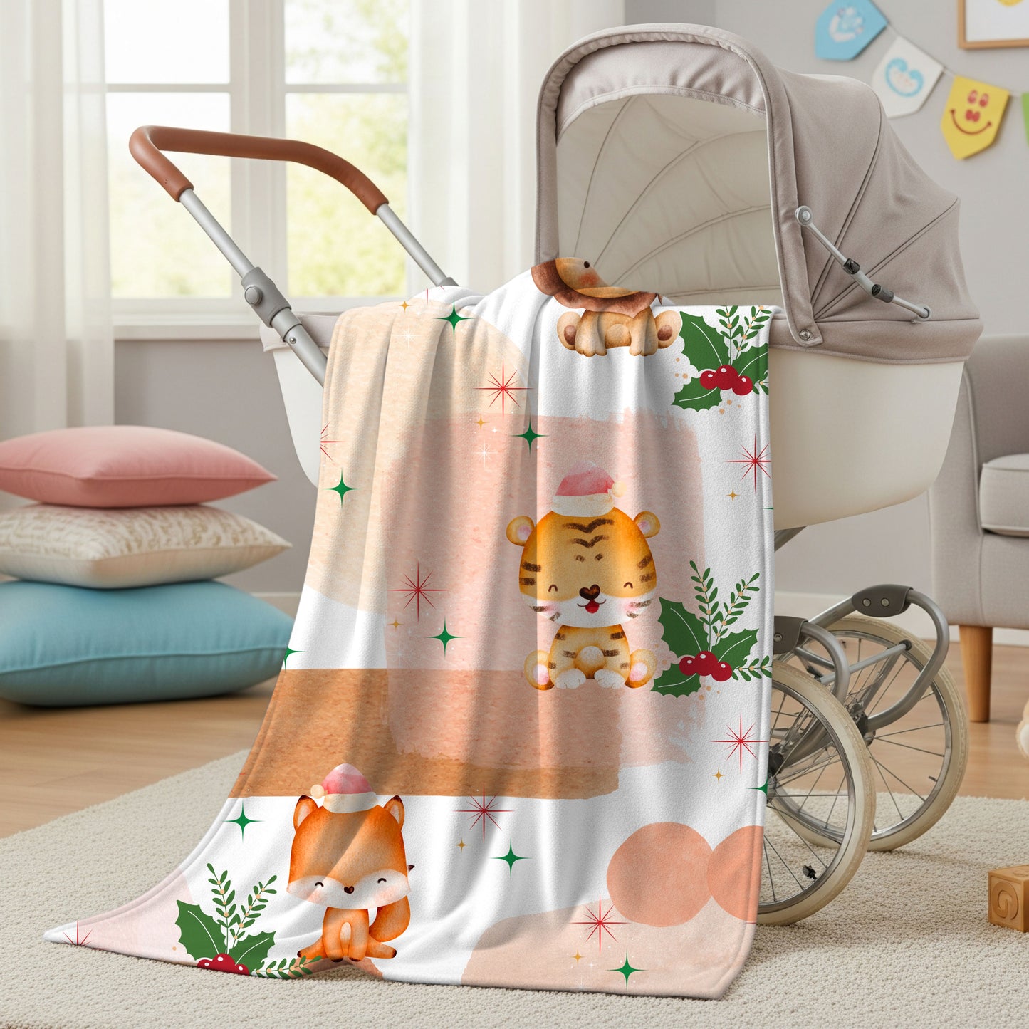 Cozy Animal Plush Blanket | Kids Gift, Nursery Decor, Holiday Snuggle Blanket, Warm Fleece Throw, Cute Home Accessory