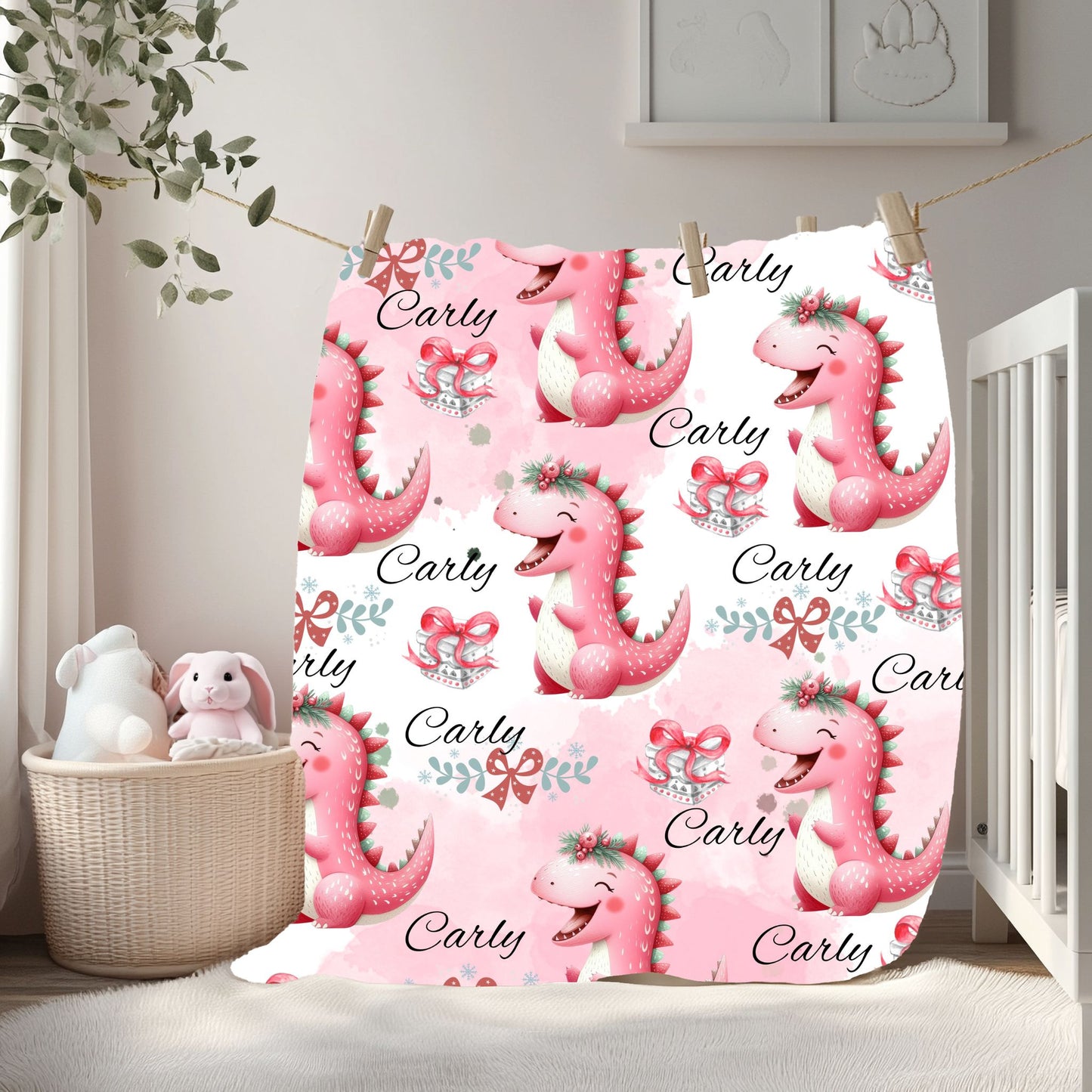 Personalized Dragon Plush Blanket, Soft Baby Blanket, Kids Gift, Nursery Decor, Custom Name Blanket, Gift for Baby Showers