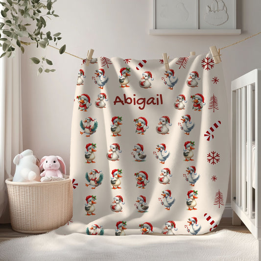 Personalized Christmas Plush Blanket, Cozy Holiday Throw, Custom Name Blanket, Unique Gift Idea, Winter Decor