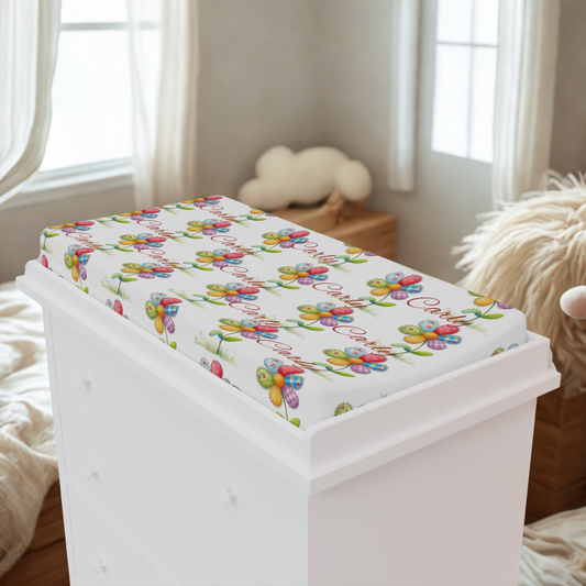 Floral Easter Baby Changing Pad Cover
