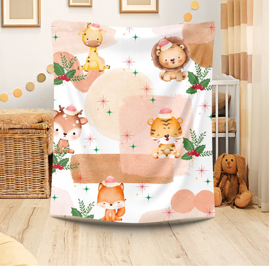 Cozy Animal Plush Blanket | Kids Gift, Nursery Decor, Holiday Snuggle Blanket, Warm Fleece Throw, Cute Home Accessory