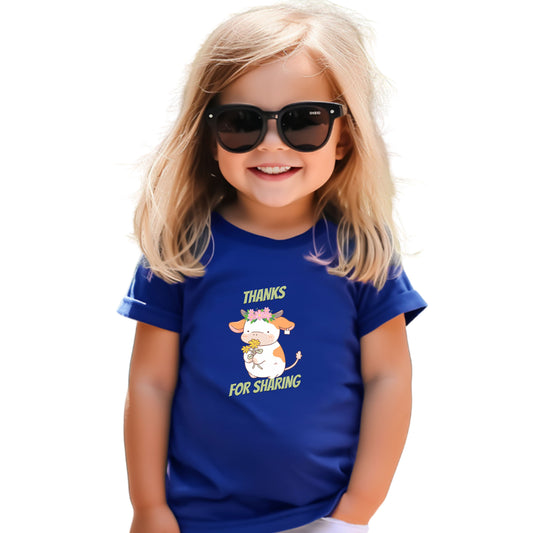 Cute Toddler Tee with Cow Design, Perfect Gift for Kids, Playdate Apparel, Kid's Birthday Gift, Thank You for Sharing T-Shirt