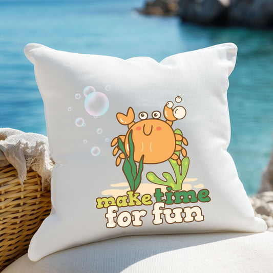 Cartoon crab lllusstration promoting joy and playfulness Spun Polyester Square Pillow