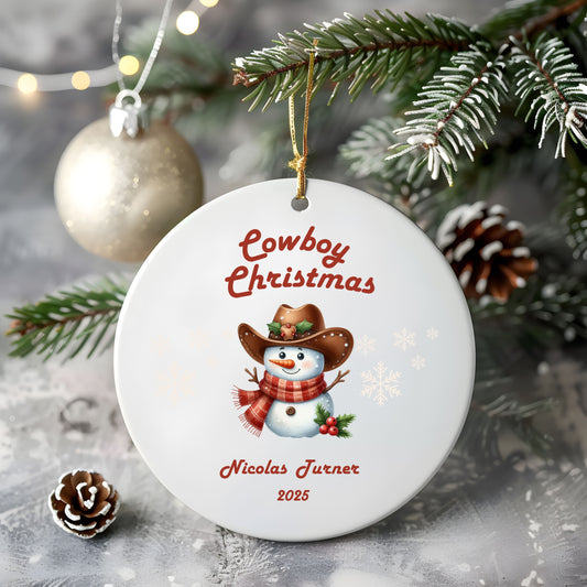 Cowboy Christmas Ornament - Unique Holiday Decor, Personalized Gift, Tree Decoration, Winter Celebration