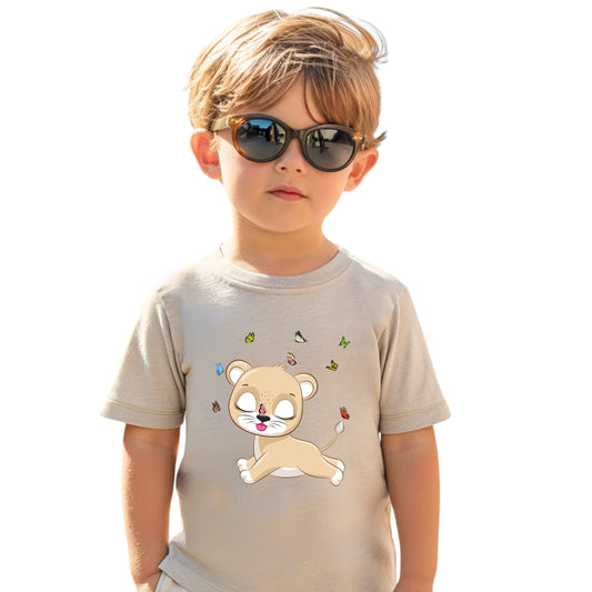 Playful Toddler Tee with Cute Lion Design, Children's Summer Shirt, Gift for Kids, Animal Lover Tee, Birthday Outfit