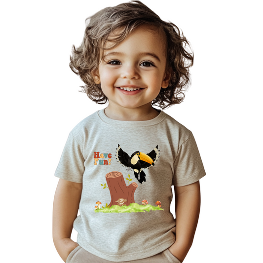Toddler Short Sleeve Tee - "Have Fun!" Cute and Playful Tee for Kids, Toddler Gift, Summer Outfit, Birthday, Outdoor Adventures