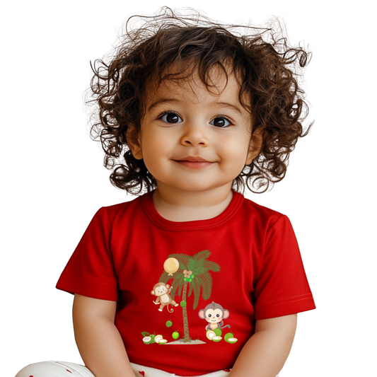 Cute Monkey Tropical Toddler Tee, Perfect for Summer Play, Birthday Gift, Beach Days, Jungle Themes, Toddler Clothing