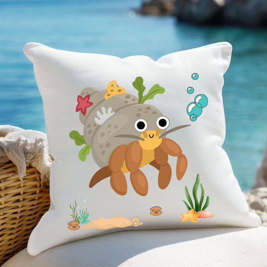 Hermit crab with shell underwater Spun Polyester Square Pillow